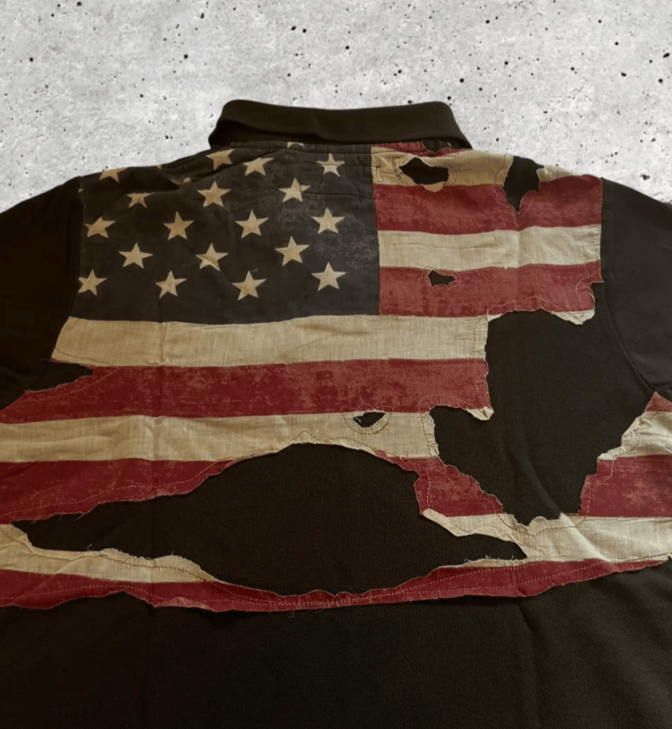 Japanese Brand American Retro Flag Design Printed Classic Polo Shirt Size US L / EU 52-54 / 3 - 8 Thumbnail