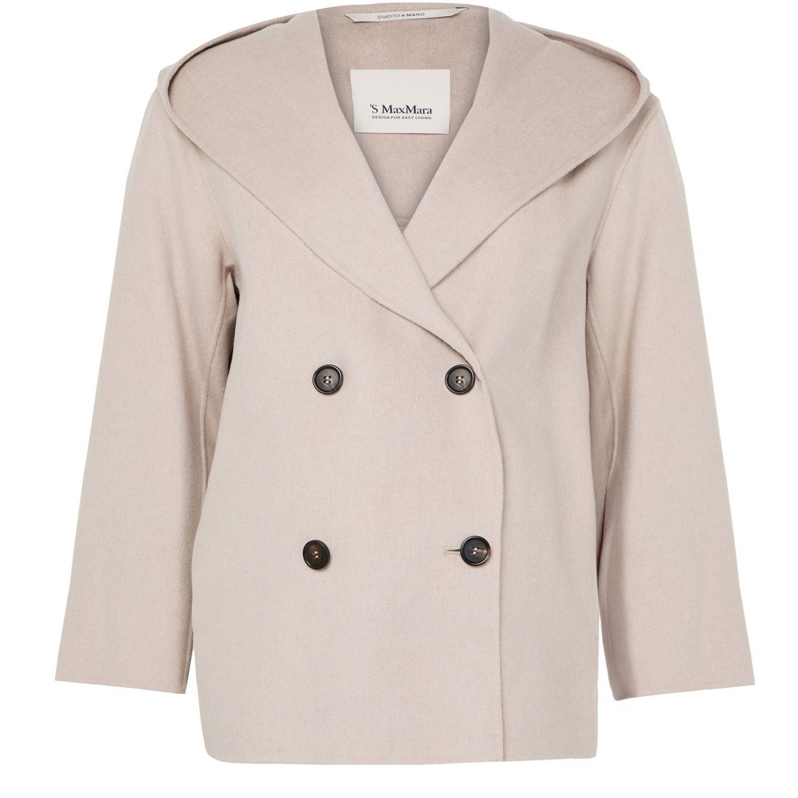 Max Mara S MAX MARA Double Breasted BEIGE Wool Coat New & Authentic ( Size XS / US 0-2 / IT 36-38 - 1 Thumbnail