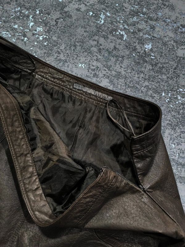 Hysteric Glamour × Leather × Vintage Zara Real Leather Dark Brown 90s Minimalism style Mini Skirt Size 30" / US 8 / IT 44 - 2 Thumbnail