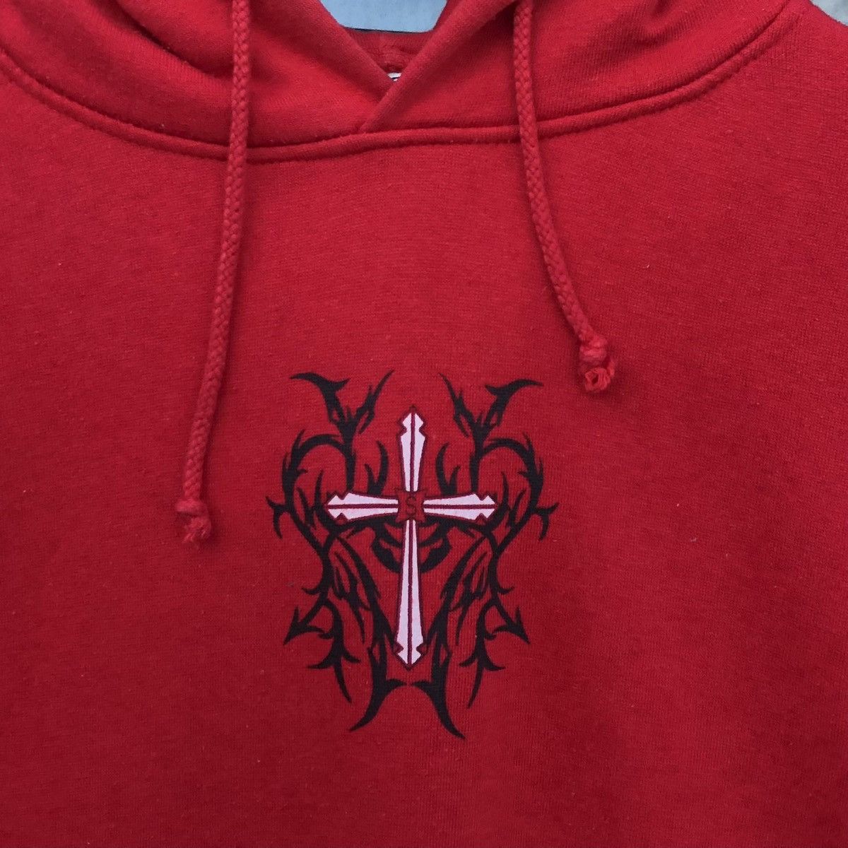 Vintage Soldier Cross Hoodie Red Sweatshirt