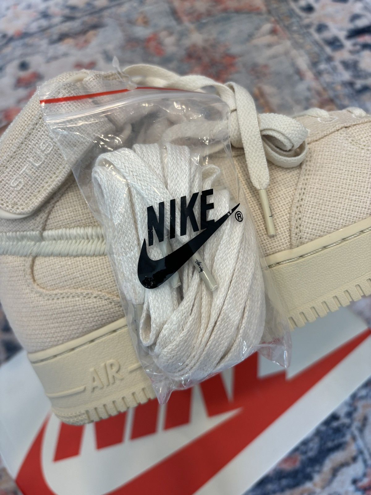Nike × Stussy Nike Air Force 1 Mid Stussy Fossil 2022 Size US 11.5 / EU 44-45 - 9 Thumbnail