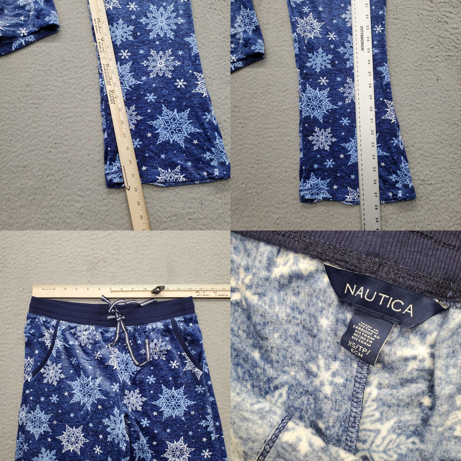 Nautica Nautica Pajama Set Womens XS Multicolor Snowflake Fleece Cozy Warm Sleepwear 2 Piece Regular XS Womens Size ONE SIZE - 8 Thumbnail