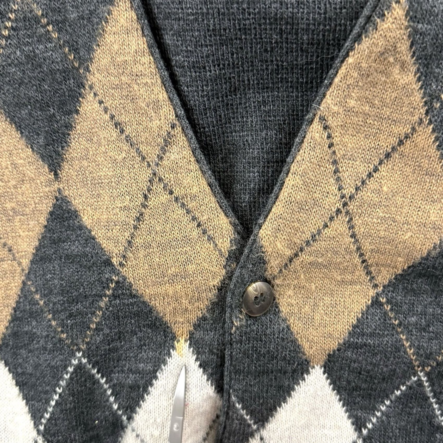 Vintage VINTAGE Italian Sweater Vest Mens XL Argyle 90s Knit Button Up Grandpa Core Size US XL / EU 56 / 4 - 7 Thumbnail