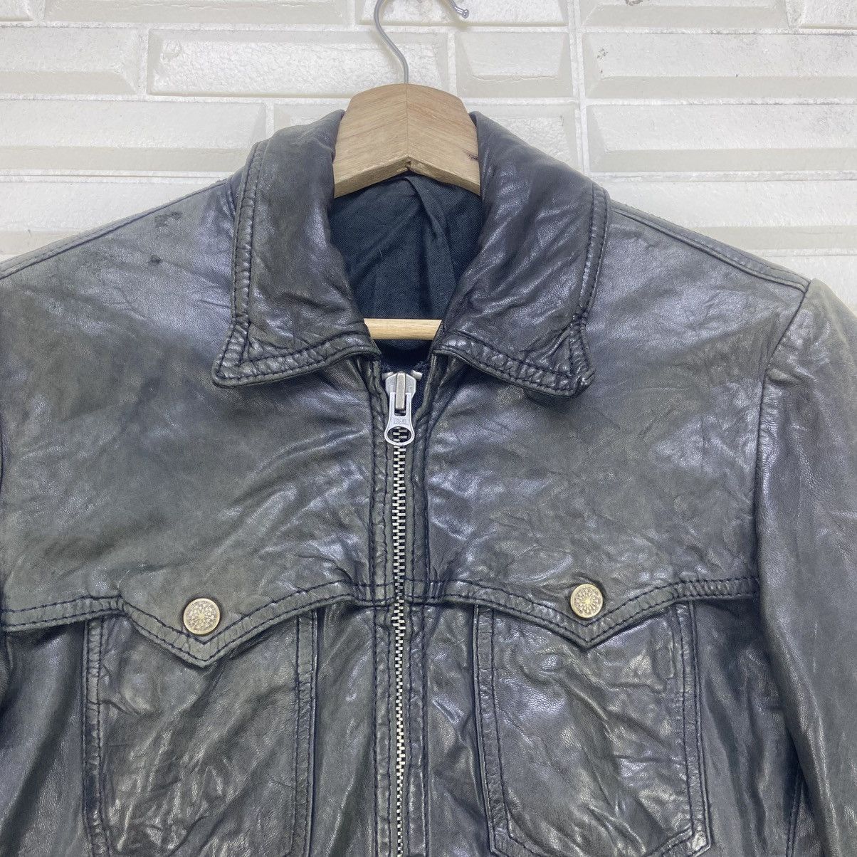 Ships Jet Blue Japanese Brand Ships Jet Blue Sheepskin Leather Jacket Size US XS / EU 42 / 0 - 4 Thumbnail