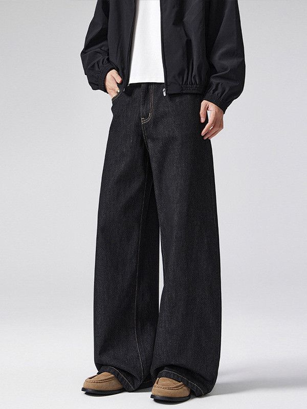 Jean Men's American Retro Cleanfit Black Wide-Leg Jeans Size US 32 / EU 48 - 2 Thumbnail