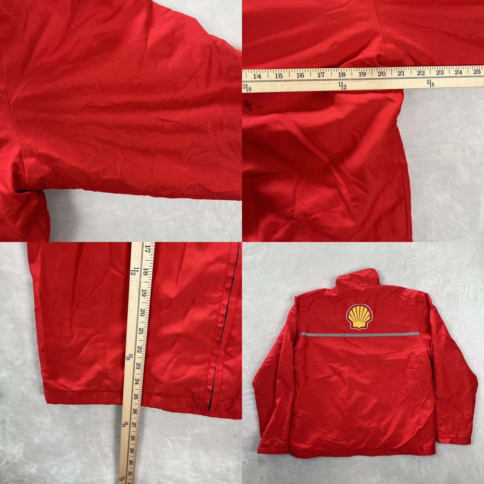 Vintage VINTAGE Shell Jacket Mens XL Red Windbreaker Lined Fleece Softshell Reflective Pockets Zip Workwear Casual Size US XL / EU 56 / 4 - 8 Thumbnail