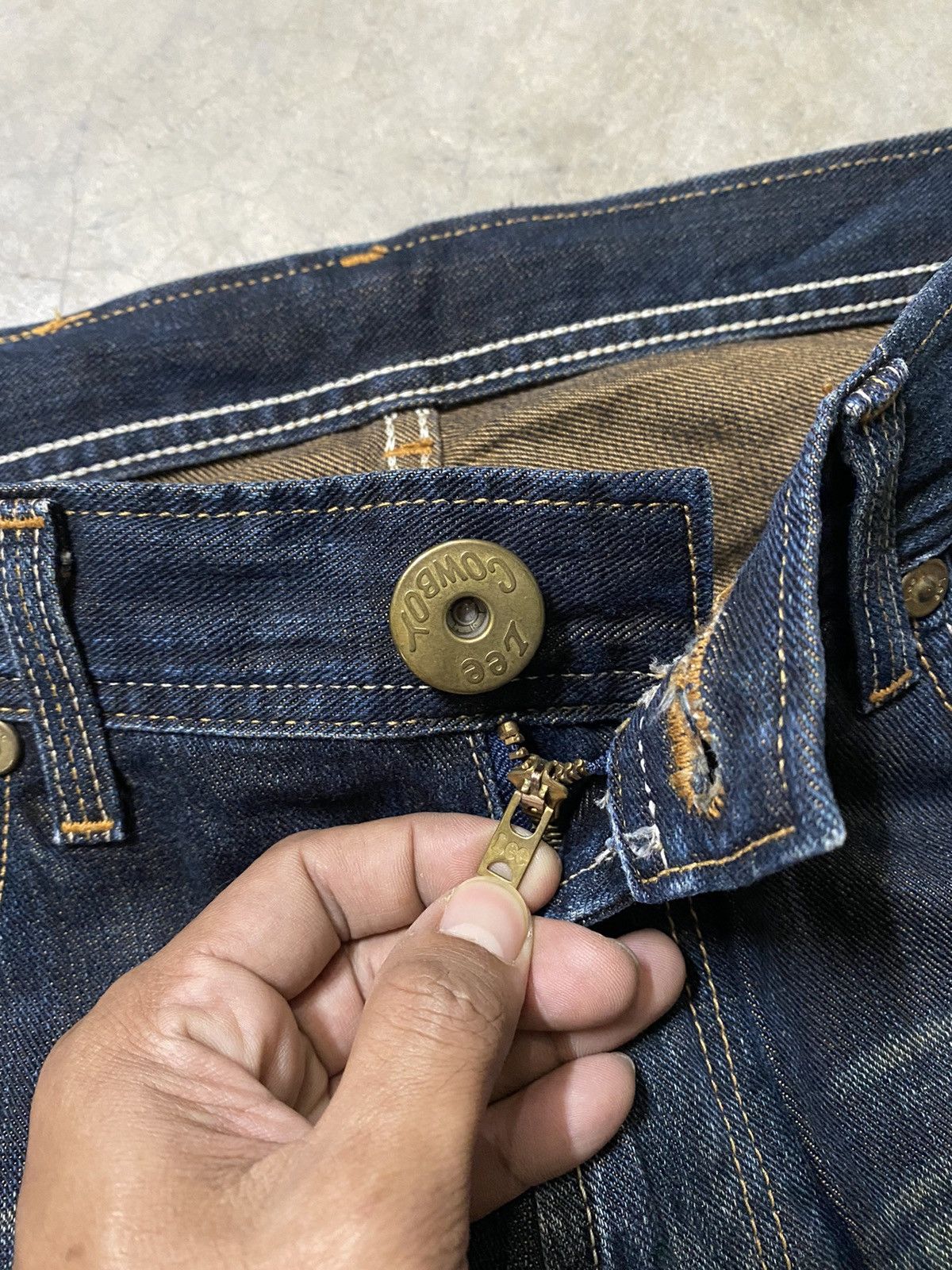 Lee Baggy Jeans Vintage Lee Cowboy Mud Rusty Denim @312 Size US 31 - 16 Thumbnail