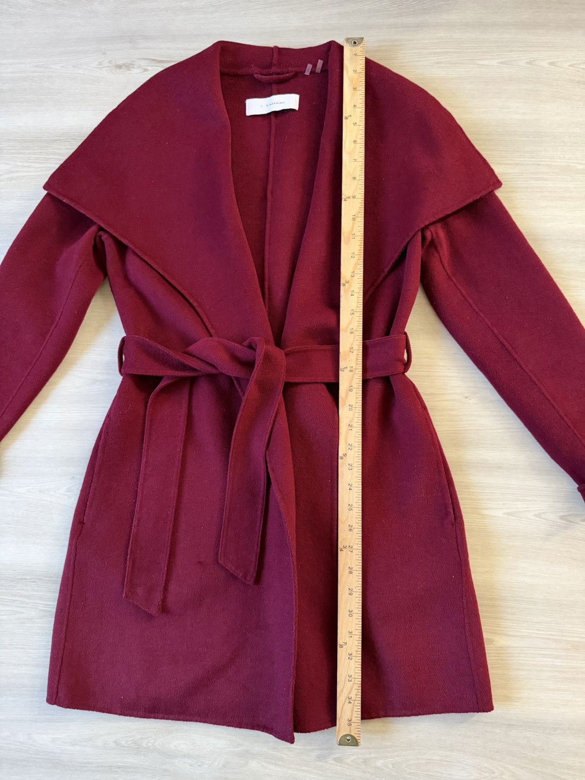 Elie Tahari Vintage Tahari Burgundy Wrap Around Mid Mid Length Coat Sz S Size M / US 6-8 / IT 42-44 - 7 Thumbnail
