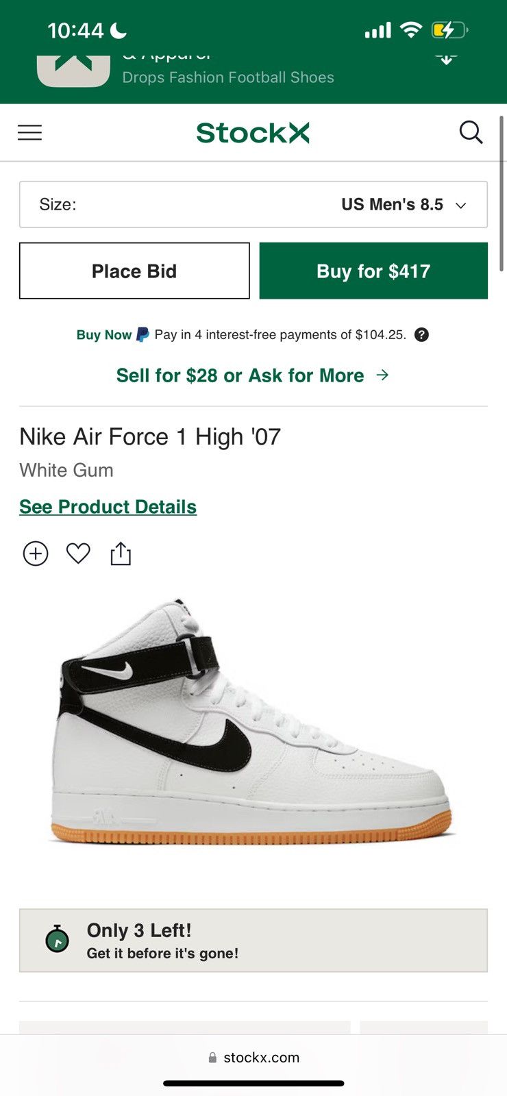 Nike Air Force 1 High ‘07 White Gum Size US 7.5 / EU 40-41 - 18 Thumbnail