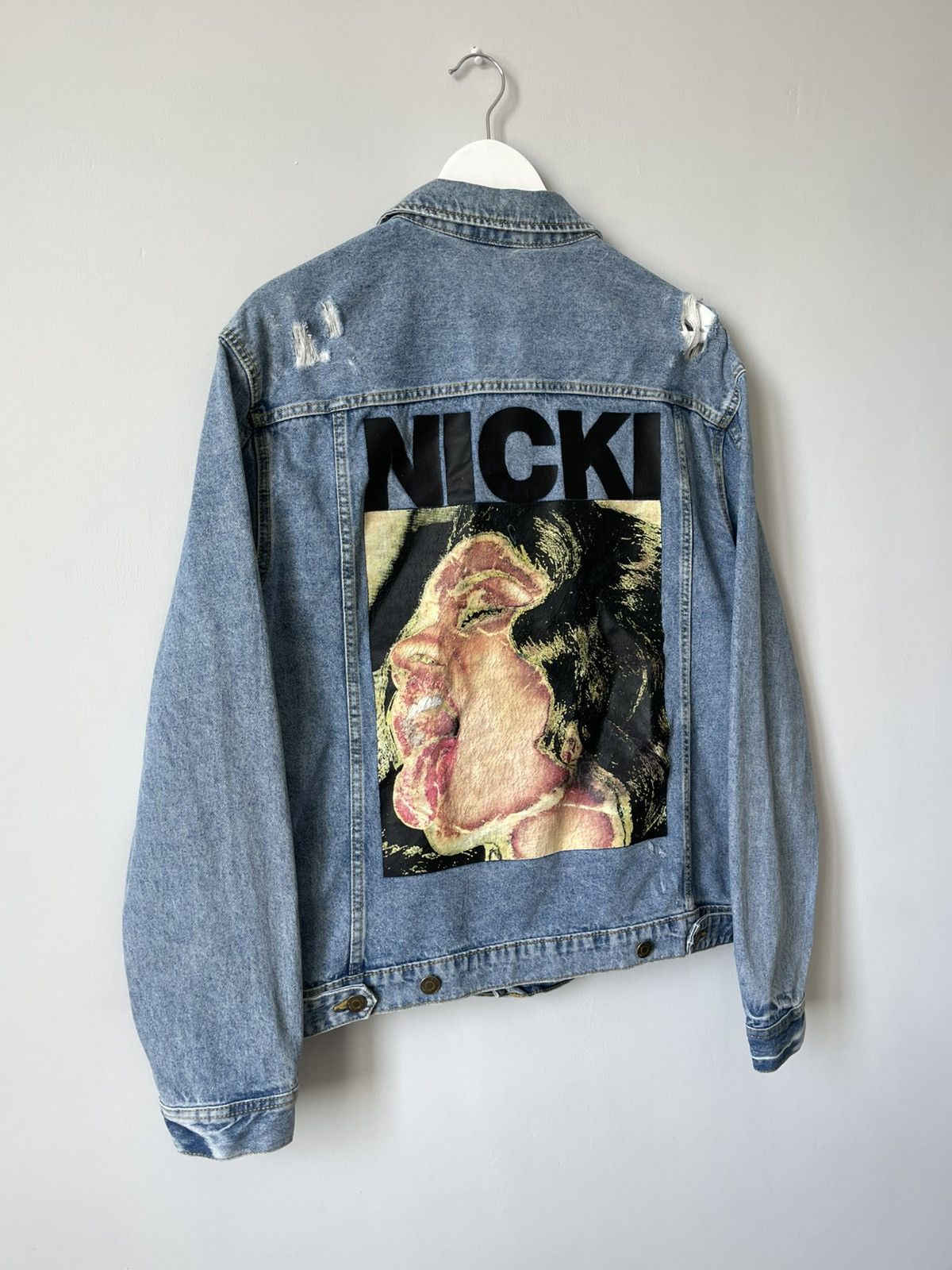 H&M H&M x Nicki Minaj Limited Distressed Rare Denim Jacket Size M / US 6-8 / IT 42-44 - 10 Thumbnail