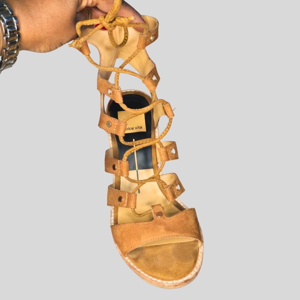 Dolce Vita Dolce Vita Lyndon Brown Suede Lace-Up Sandals 6.5 Size US 6.5 / IT 36.5 - 11 Thumbnail