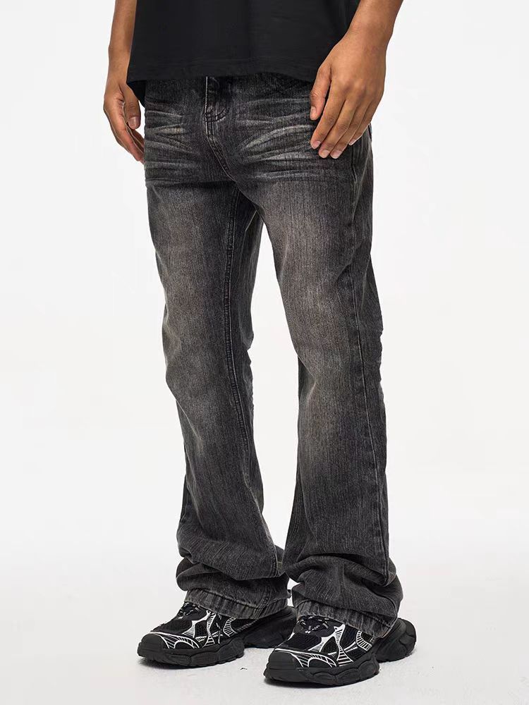 Japanese Brand × Jean High street cat whisker distressed micro flare jeans Size US 32 / EU 48 - 3 Thumbnail