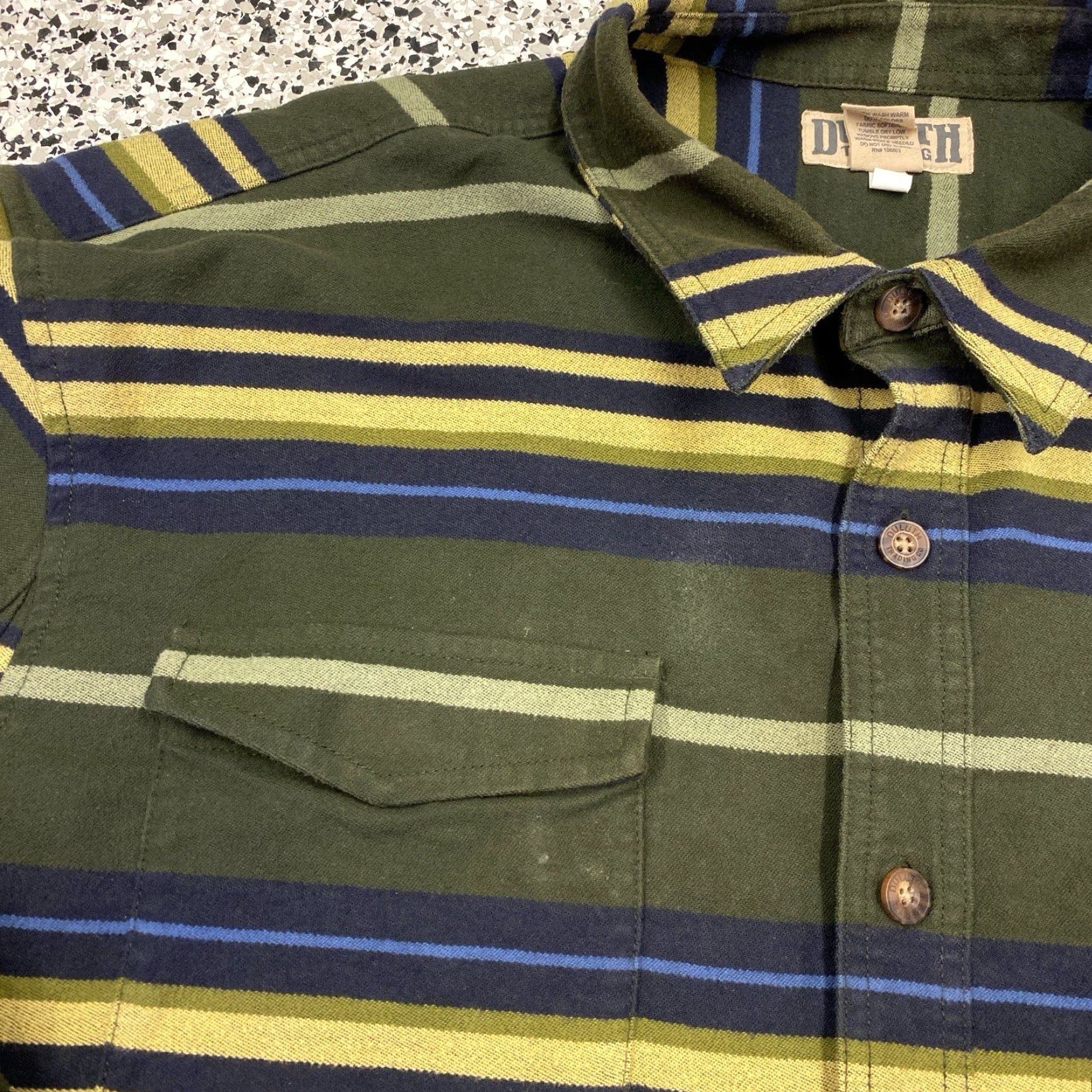 CO Duluth Trading Co Shirt Jacket Womens 2XL Green Flannel Shacket Yellow Pockets Size XXL / US 16-18 / IT 52-54 - 3 Thumbnail