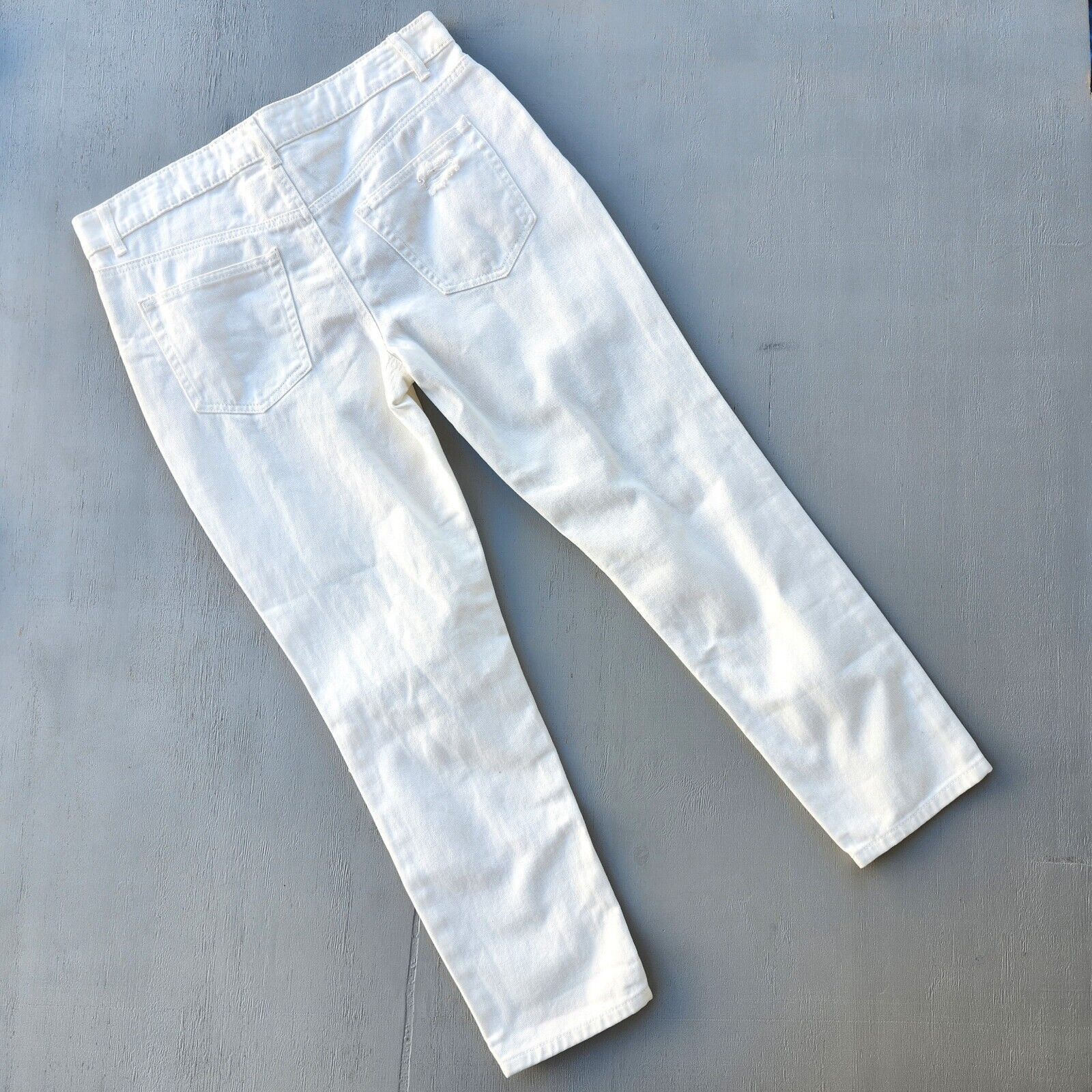 The Unbranded Brand AFRM Women White Denim High Rise Ankle Skinny Jeans Size 28 Size 28" / US 6 / IT 42 - 4 Thumbnail
