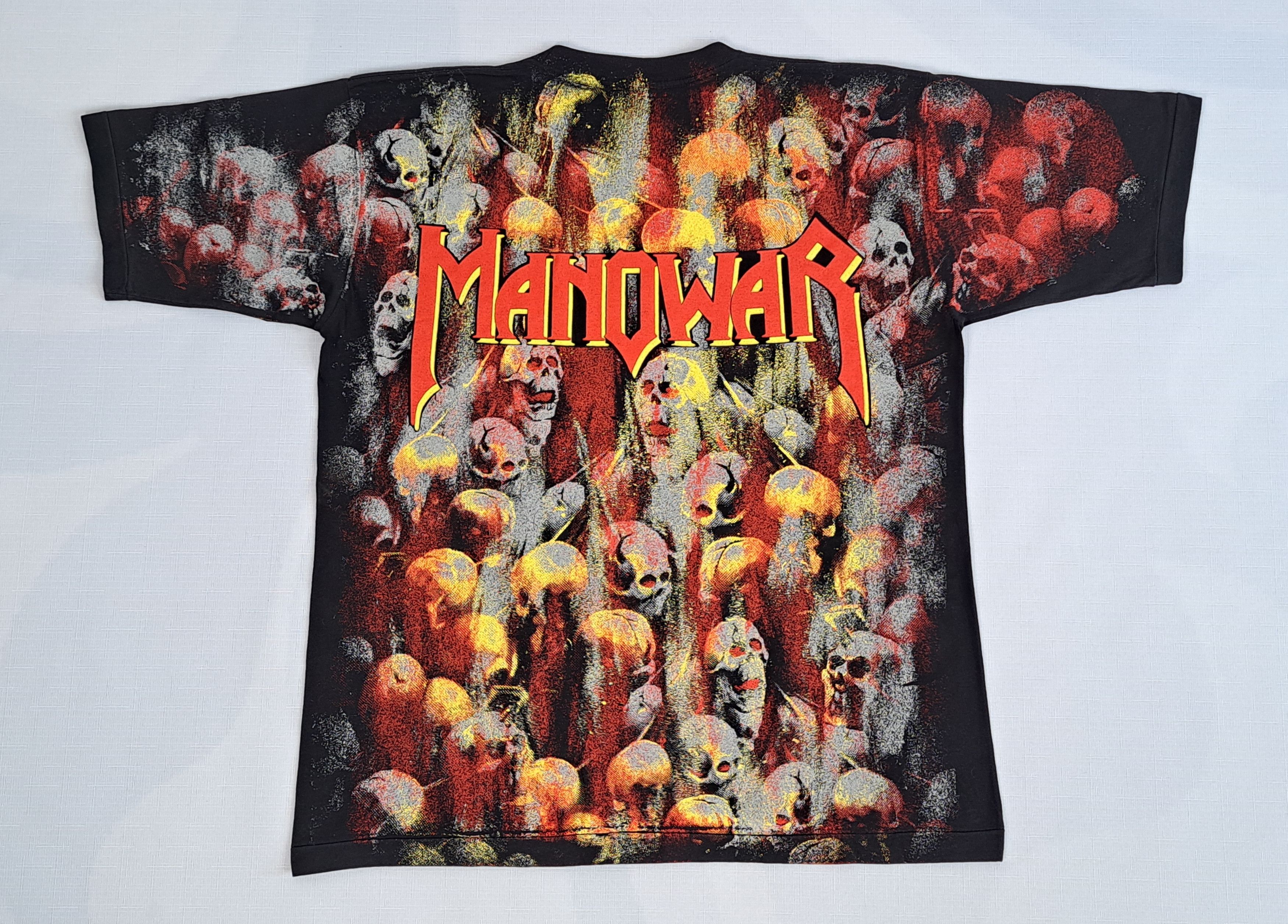 Band Tees Vintage 90s MANOWAR all-over print T-shirt. Size XL. Size US XL / EU 56 / 4 - 4 Thumbnail