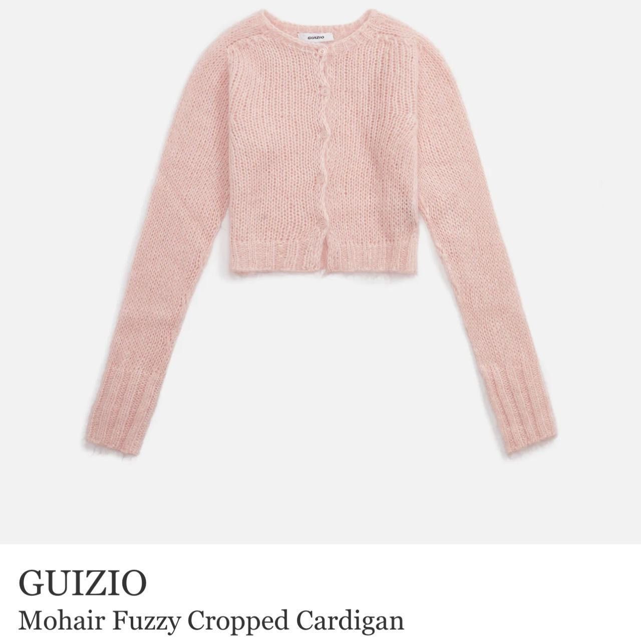 image of Danielle Guizio Mohair Cardigan in Baby Pink, Women's (Size Small)