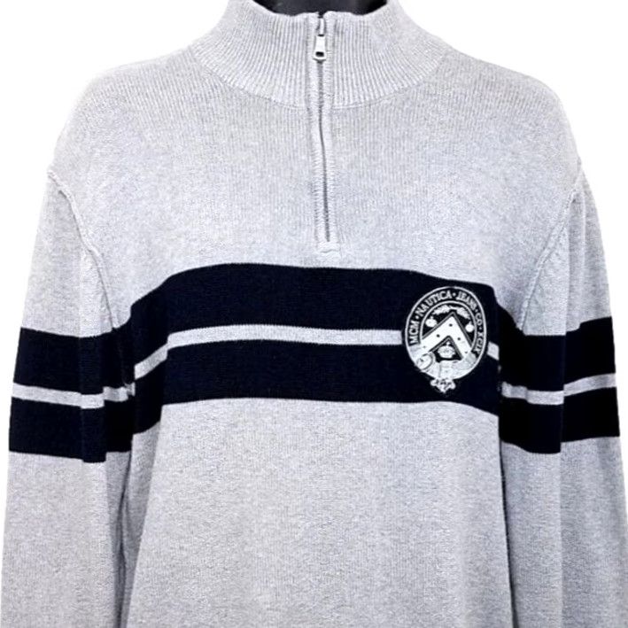Nautica VINTAGE Nautica Sweater Mens XL Gray Mock Neck 1/4 Zip 90s Jeans Company Shirt Size US XL / EU 56 / 4 - 2 Thumbnail
