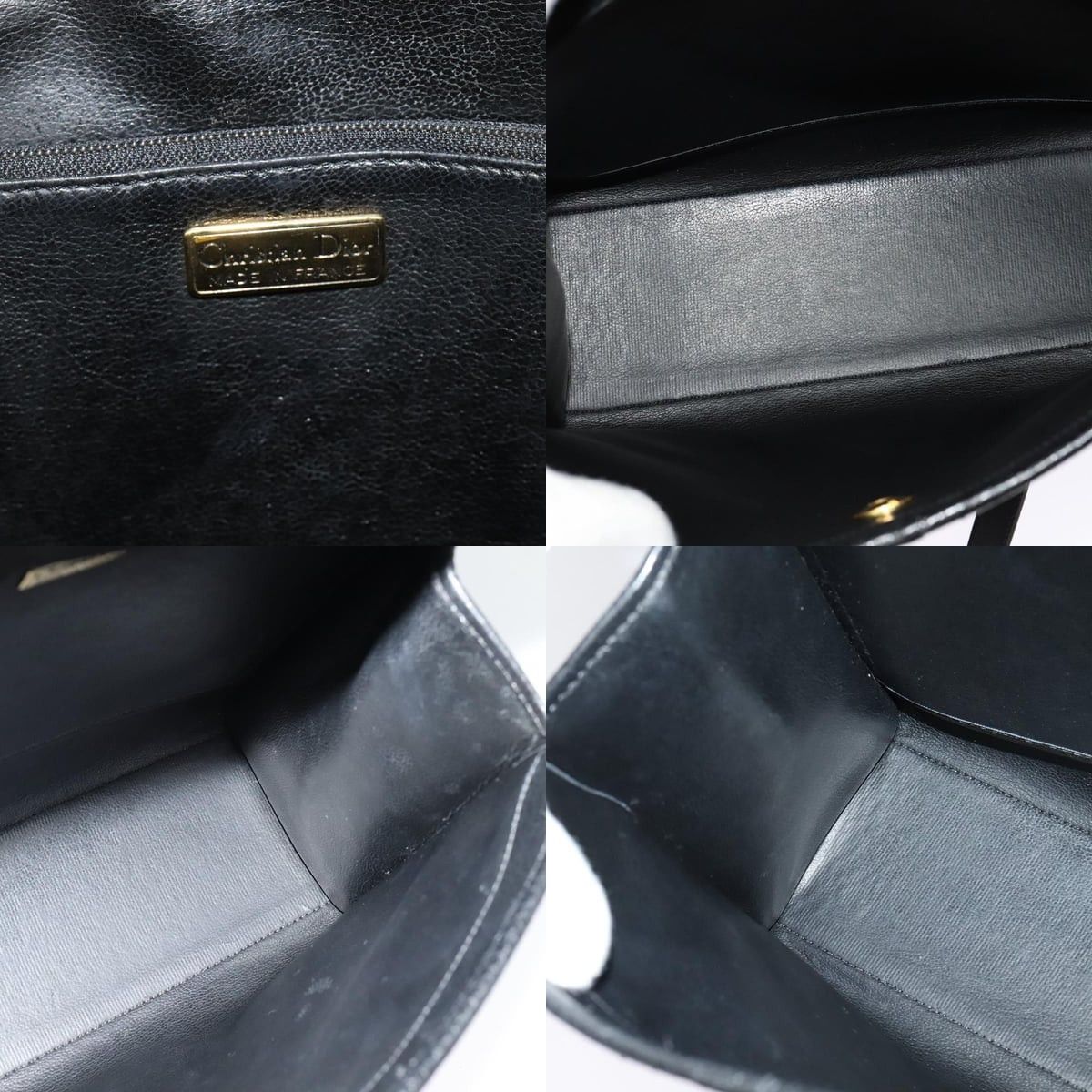 Dior DIOR Hand Bag Leather Black Gold Size ONE SIZE - 12 Thumbnail
