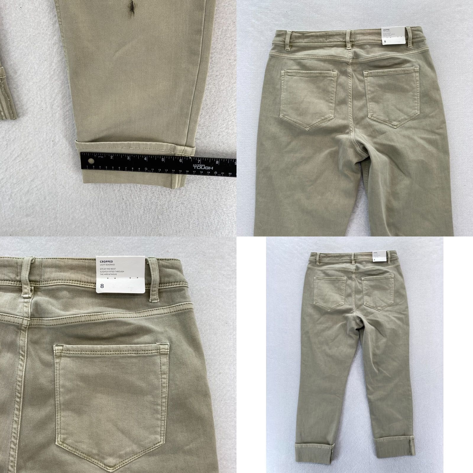 J. Jill J.Jill Jeans Women's 8 High Rise Cropped Light Green Stretch Denim Cuffed NWT Size 30" / US 8 / IT 44 - 9 Thumbnail