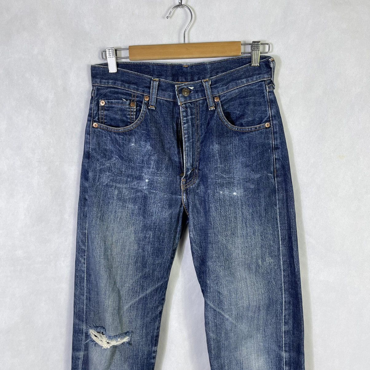 Levi's Vintage Clothing Vintage Levis 551Z Big E Talon Redline Distressed Jeans Size US 29 - 3 Thumbnail