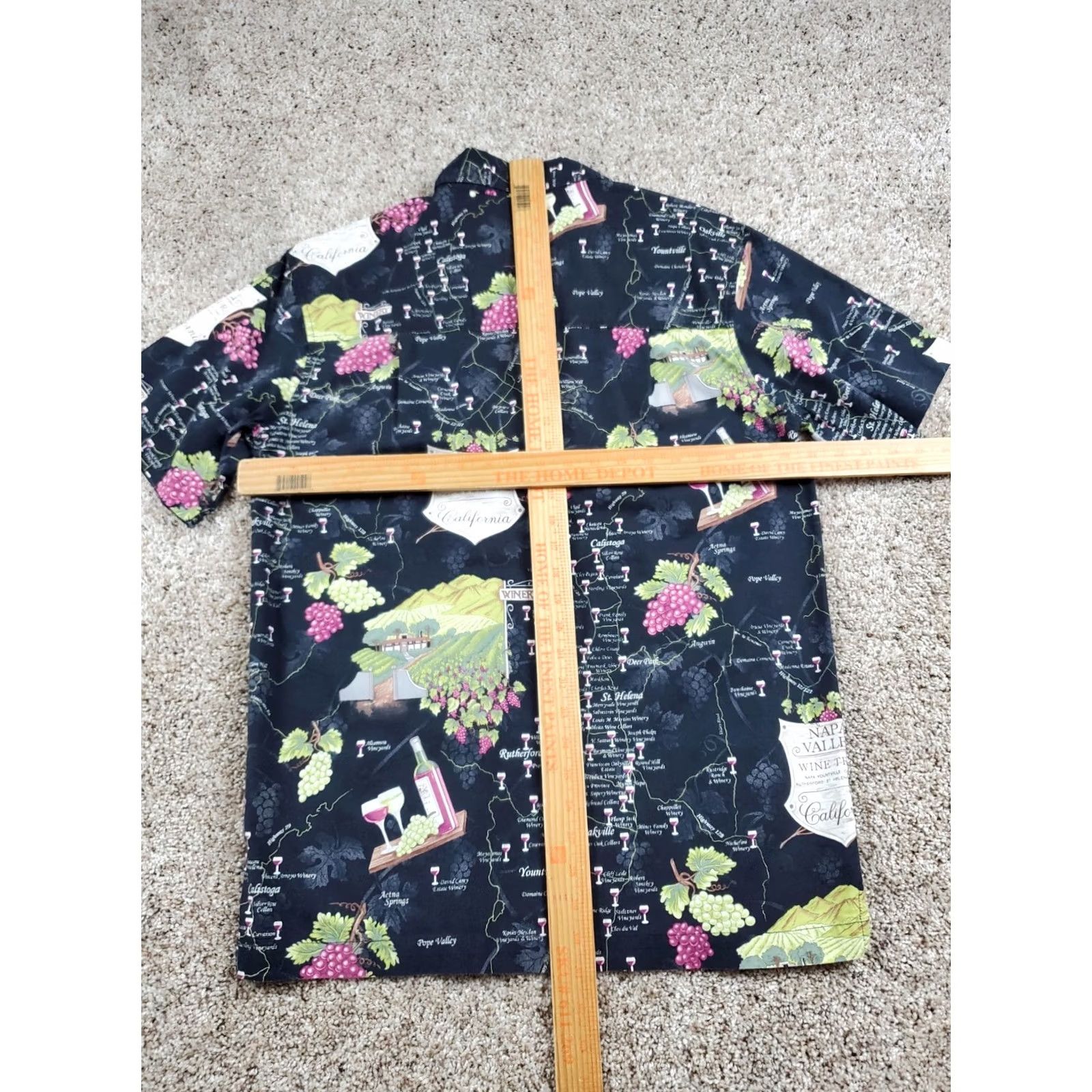 Vintage David Carey Hawaiian Shirt Medium Mens Black Short Sleeve Napa Valley Wine Trail Shirt Size US M / EU 48-50 / 2 - 5 Thumbnail