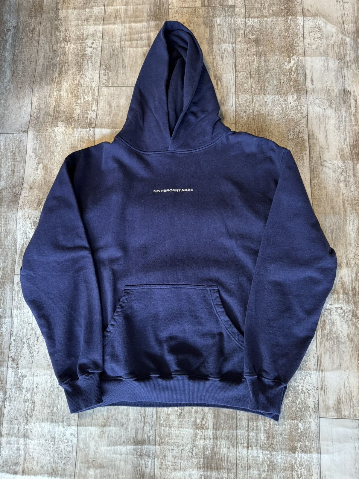 image of Vintage No Percentages Navy Blue Reup Heavyweight Hoody Size Xl, Men's