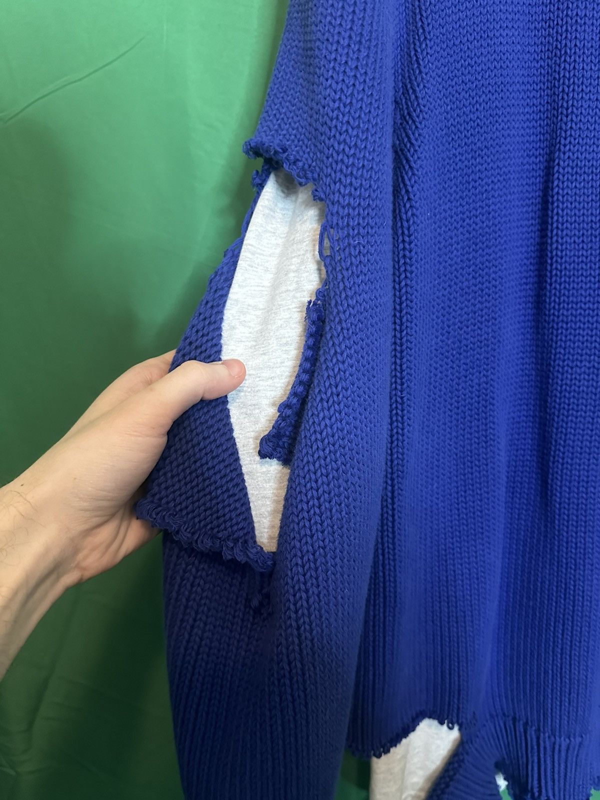 Balenciaga 2021 Destroyed Layered Hybrid Knit Campaign Hoodie NWT Size US XS / EU 42 / 0 - 5 Thumbnail