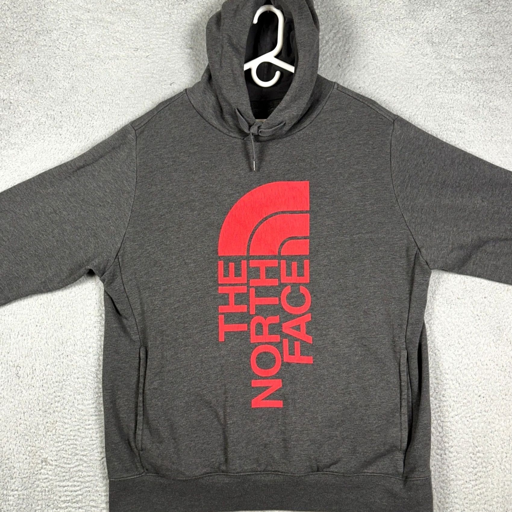 The North Face The North Face Hoodie Mens XL Grey Vertical Logo Graphic Print Sweatshirt Size US XL / EU 56 / 4 - 2 Thumbnail
