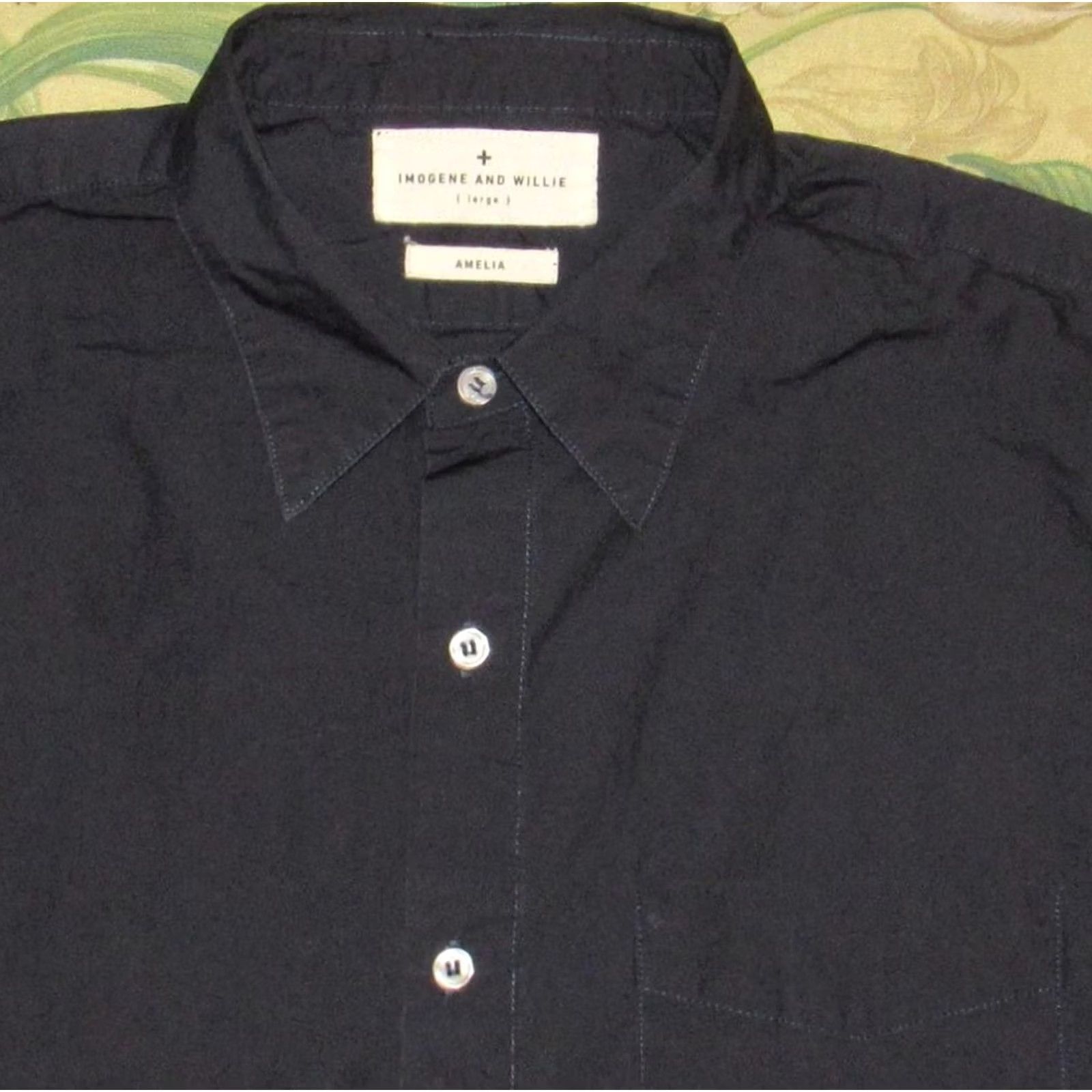 Imogene + Willie IMOGENE & WILLIE Navy Blue Amelia Long Sleeve Button Down Shirt Large Women's Large Navy Blue Amelia Shirt Button-Down XS? Size L / US 10 / IT 46 - 2 Thumbnail