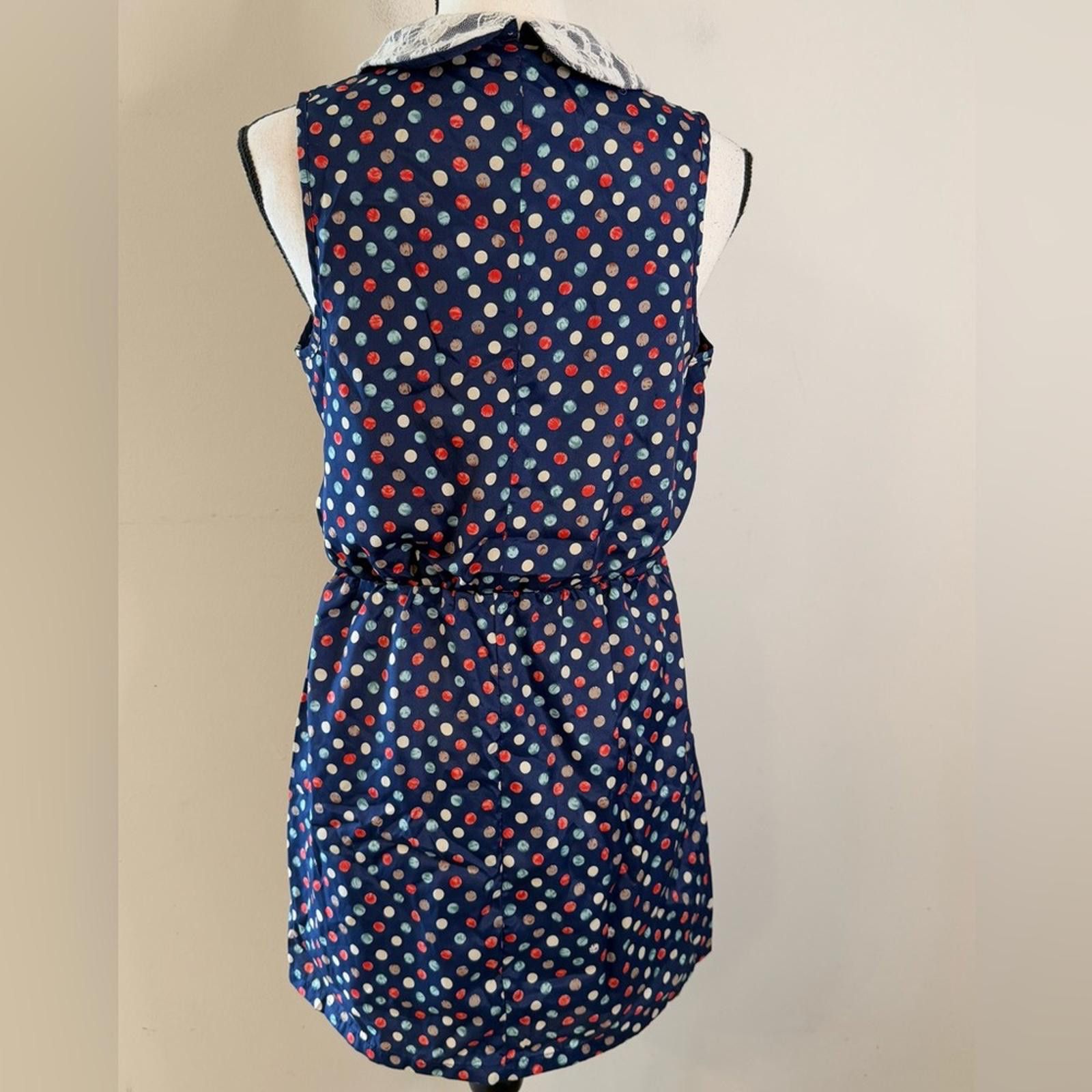 Other Dorothy USA Polka Dot Sleeveless Dress Lace semi sheer SZ LG Size L / US 10 / IT 46 - 2 Thumbnail