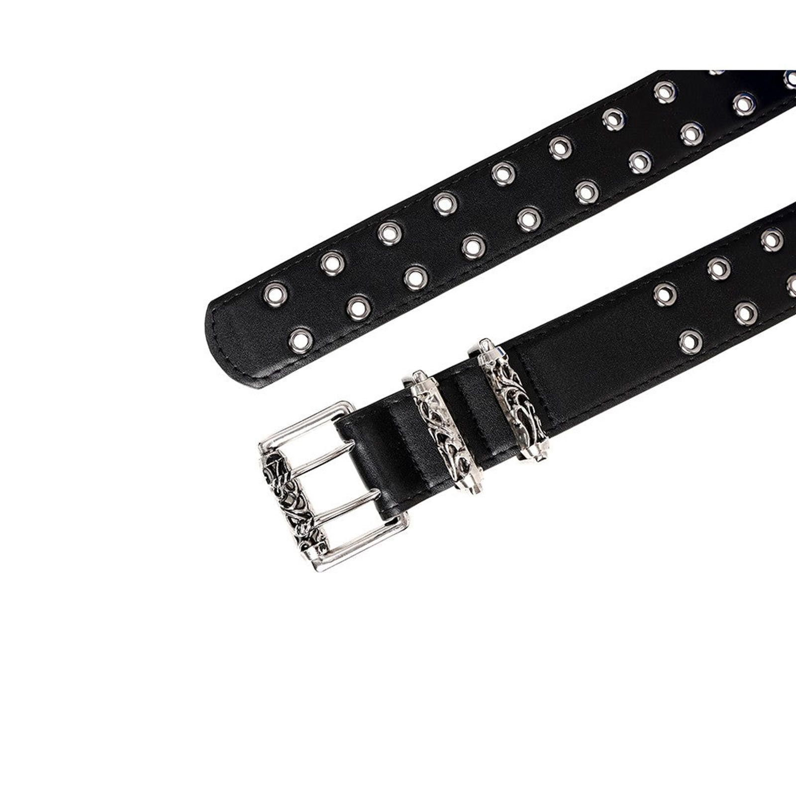 Japanese Brand Black Buckle Studded Belt Size ONE SIZE - 4 Thumbnail