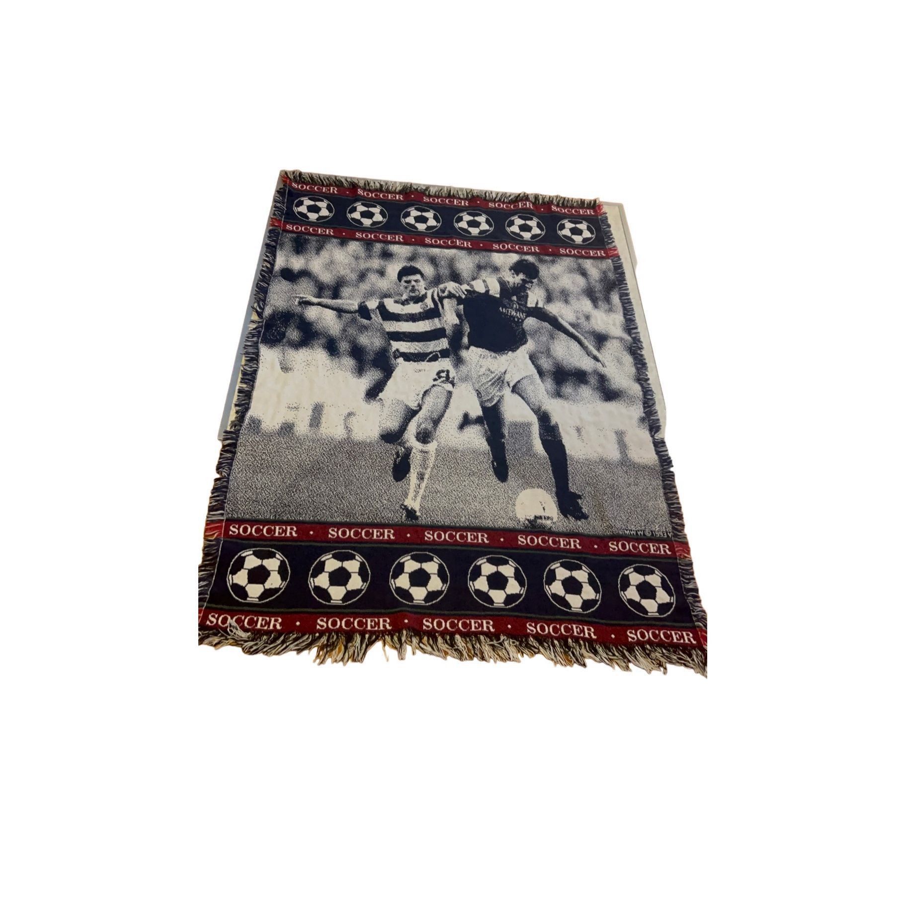 Vintage Vintage 90s Soccer MWW 1993 Tapestry Blanket Size ONE SIZE - 11 Thumbnail