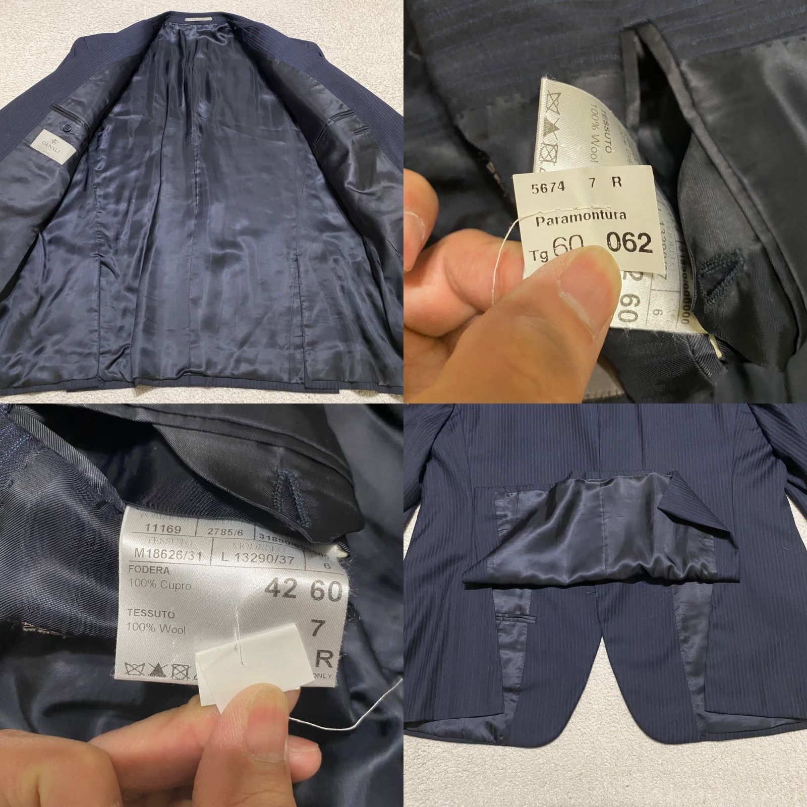 Canali Canali Blazer Blue Striped 2/2 Button Wool 48 Regular Mens Vintage? Size 48R - 8 Thumbnail