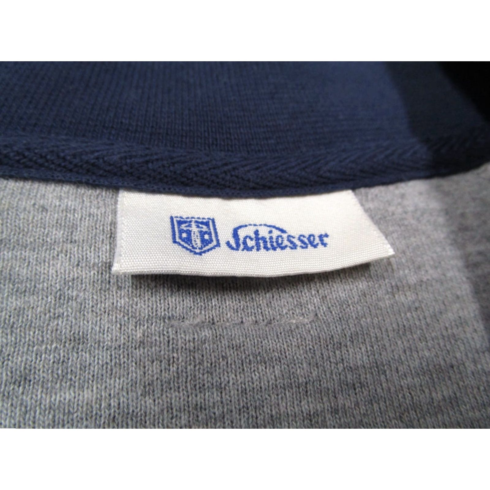 Vintage SCHIESSER Jacket Women XL Blue Full Zip Bomber Cotton Twill Made in Portugal Size XL / US 12-14 / IT 48-50 - 2 Thumbnail