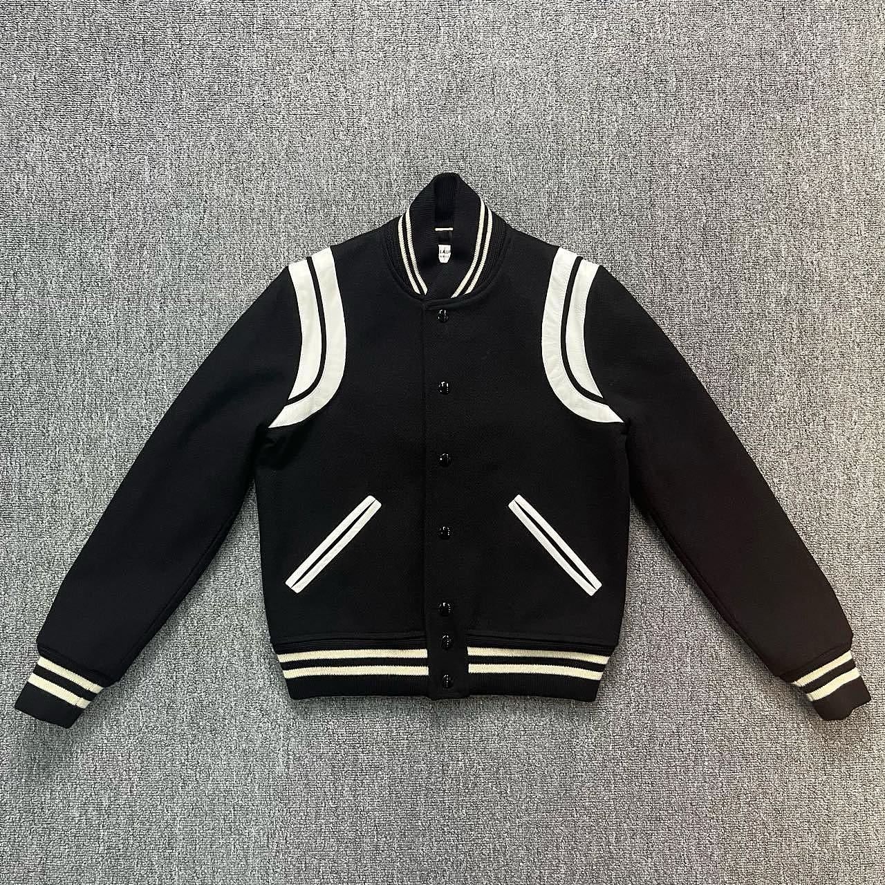 Saint Laurent Paris Saint Laurent Striped Varsity Jacket Size 38 Size S / US 4 / IT 40 - 1 Thumbnail