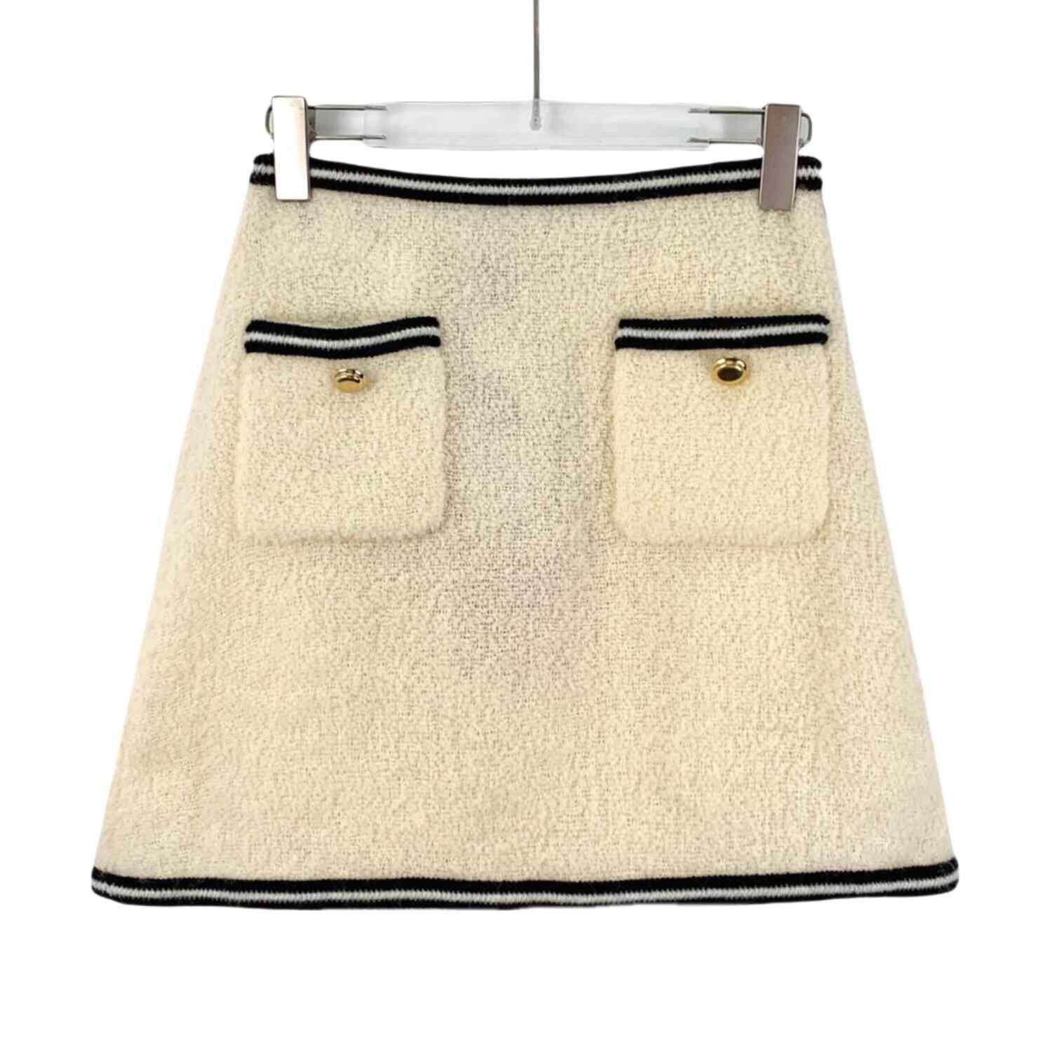 Miu Miu Miu Miu Casual Striped Beige Skirt S Women Size 26" / US 2 / IT 38 - 1 Thumbnail