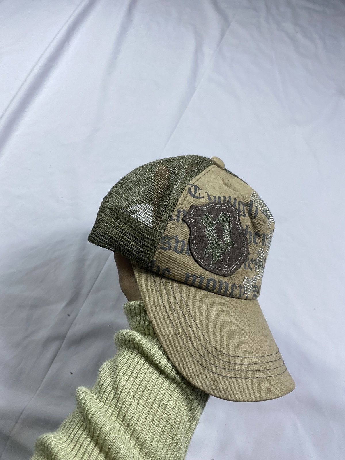 20471120 Ghotic Skull Studded Hat Distressed Size ONE SIZE - 3 Thumbnail
