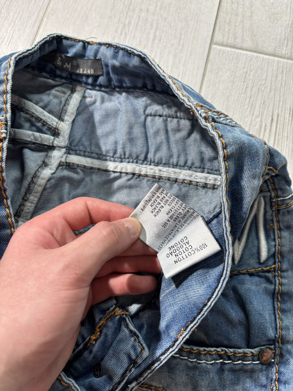 Japanese Brand Vintage Japanese Jeans Kosmo Lupo Y2K Back Logo Rap Size US 30 / EU 46 - 9 Thumbnail