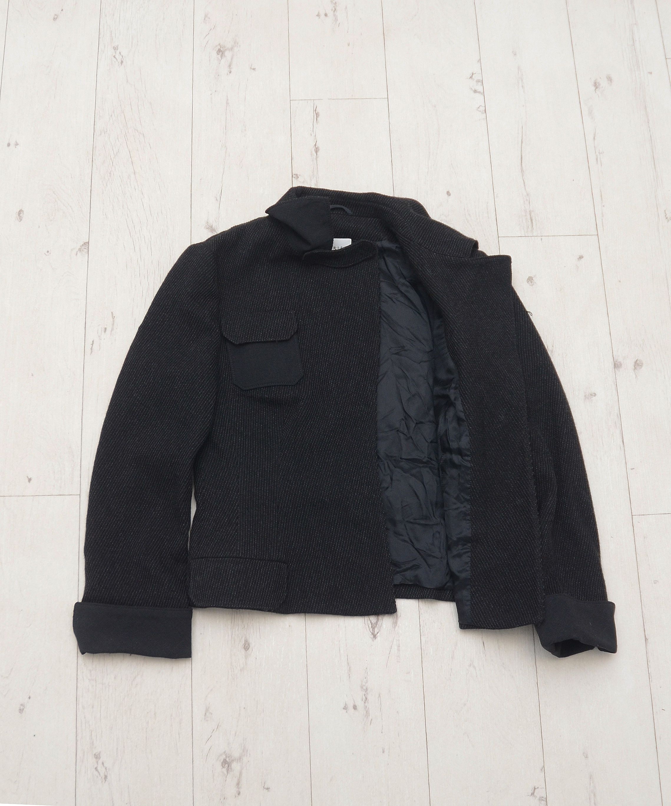 Akris × Designer Luxury Akris Punto Black Wool Coat Blazer Jacket Coudroy Size M / US 6-8 / IT 42-44 - 8 Thumbnail