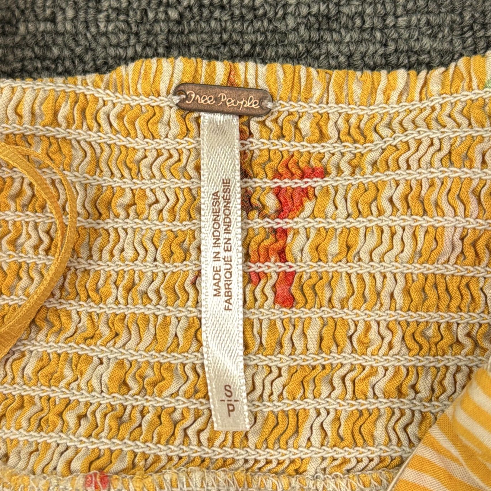 Free People Free People Dress Womens Small Yellow Floral Stripe Ruffle Midi Sundress Boho Size S / US 4 / IT 40 - 6 Thumbnail