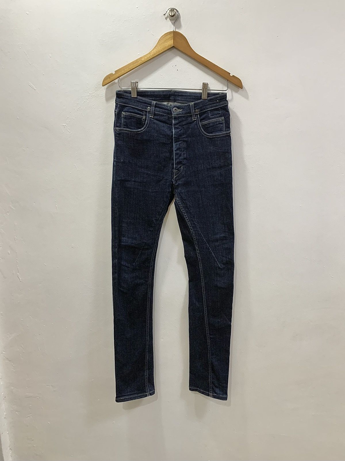 Rick Owens Drkshdw RICK OWENS DRKSHDW TORRENCE UNWASHED BLUE SKINNY/SLIM DENIM Size US 30 / EU 46 - 1 Thumbnail