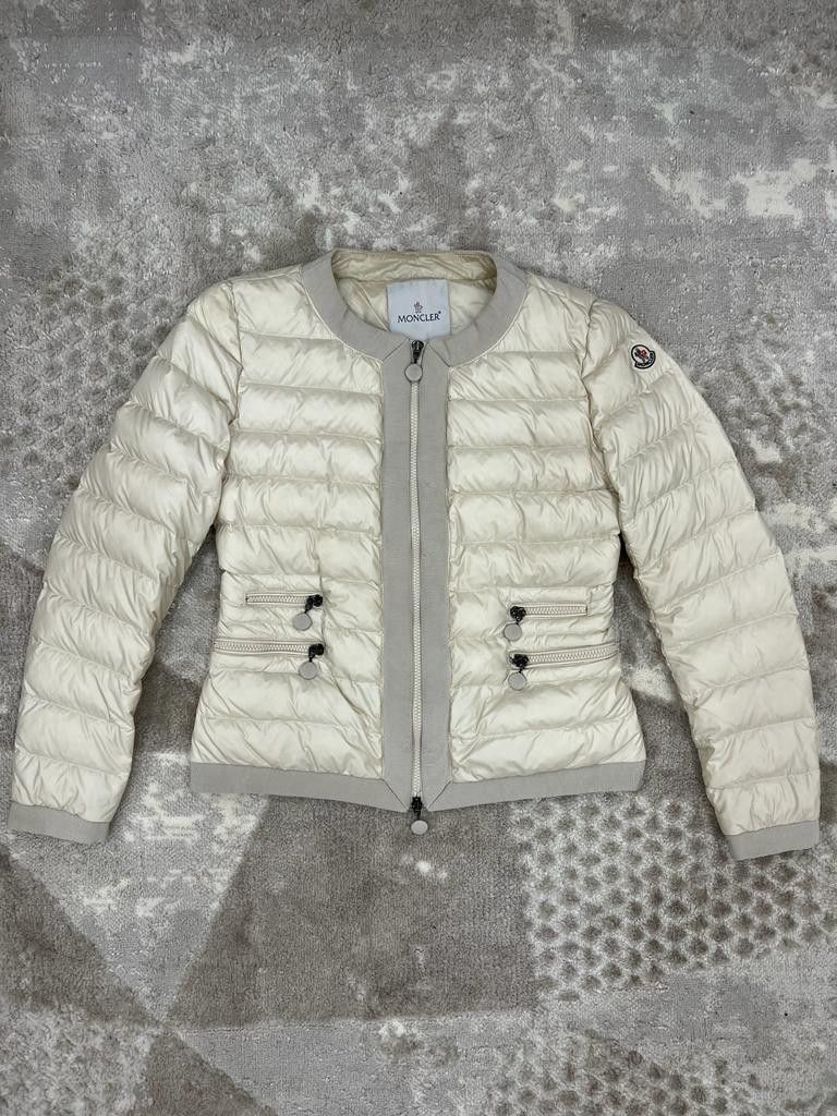image of Moncler Marais Down Jacket in Cream/White, Women's (Size Small)