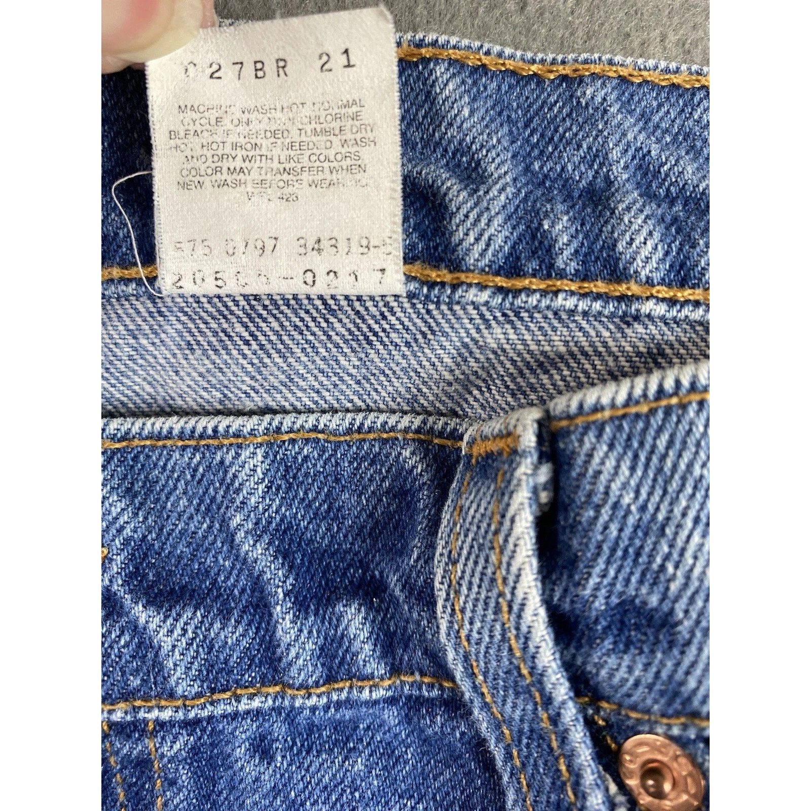Levi's Levis-505 Jeans Blue Straight Distressed 1997 USA Orange Tab Size US 38 / EU 54 - 9 Thumbnail