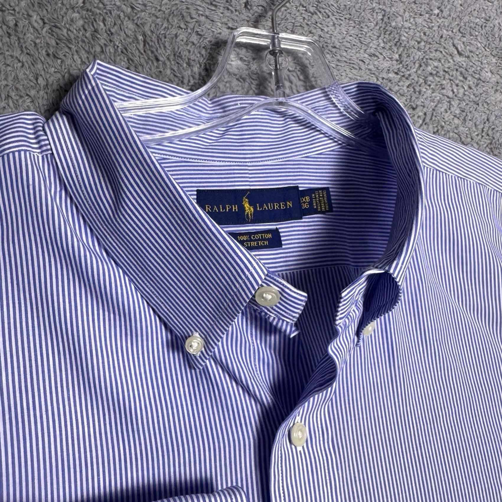 Polo Ralph Lauren Ralph Lauren Shirt Men 3XB Big Polo Pinstripe Oxford Stretch Cotton L/S Button-Up Collared Size US XXL / EU 58 / 5 - 6 Thumbnail