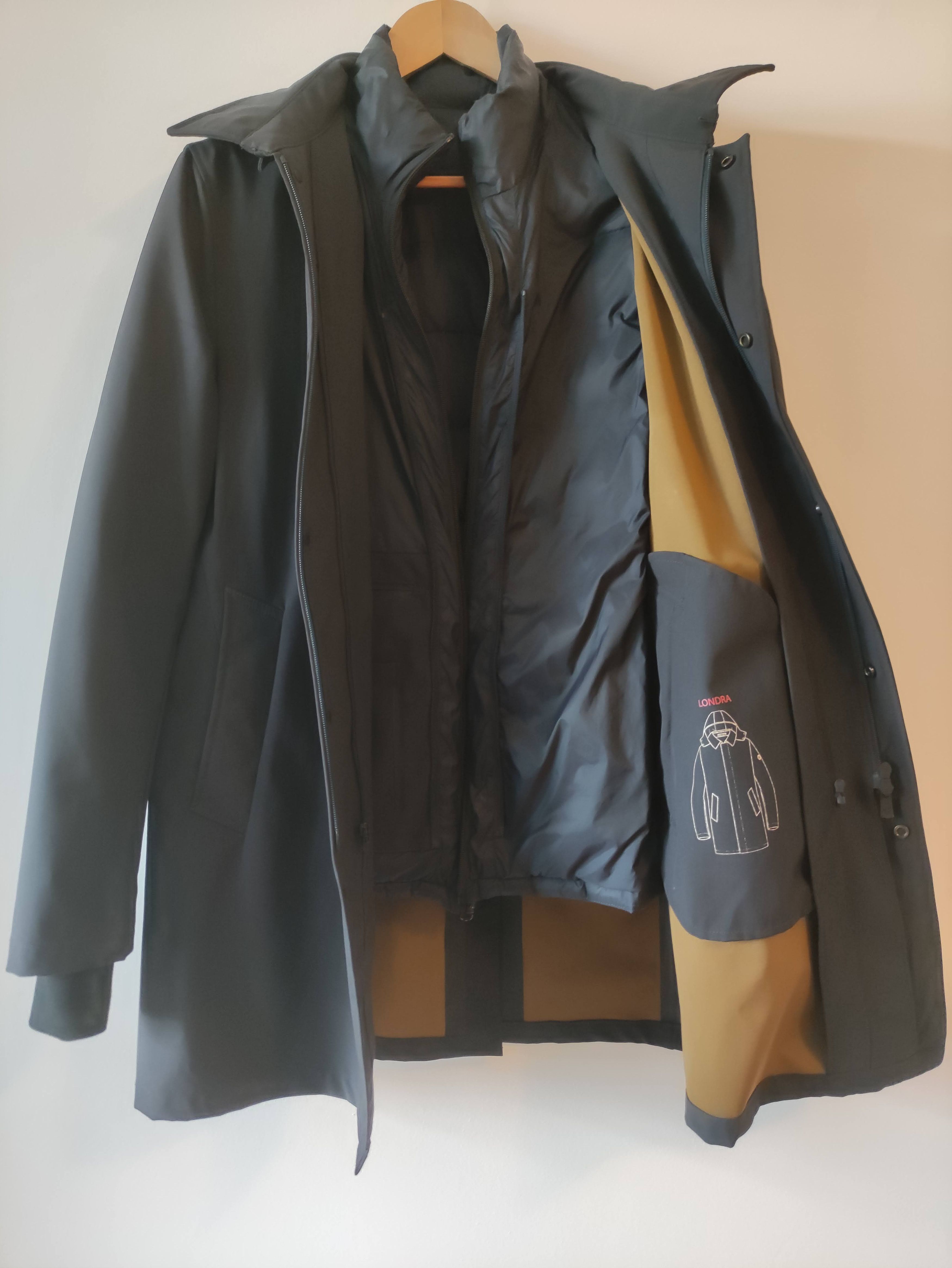 Manuel Ritz Coat in neoprene caban coat with removable bib Size US XL / EU 56 / 4 - 3 Thumbnail
