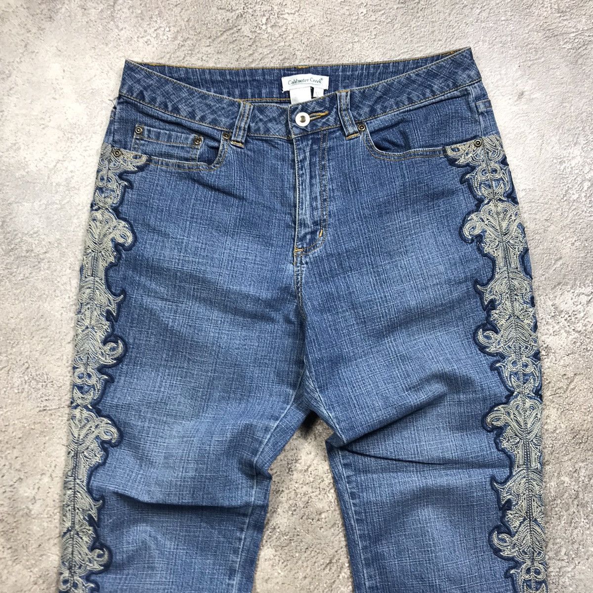 Vintage Y2K Distressed Flared Baggy Jeans Grunge Skate Graphic 32 Size 32" / US 10 / IT 46 - 3 Thumbnail