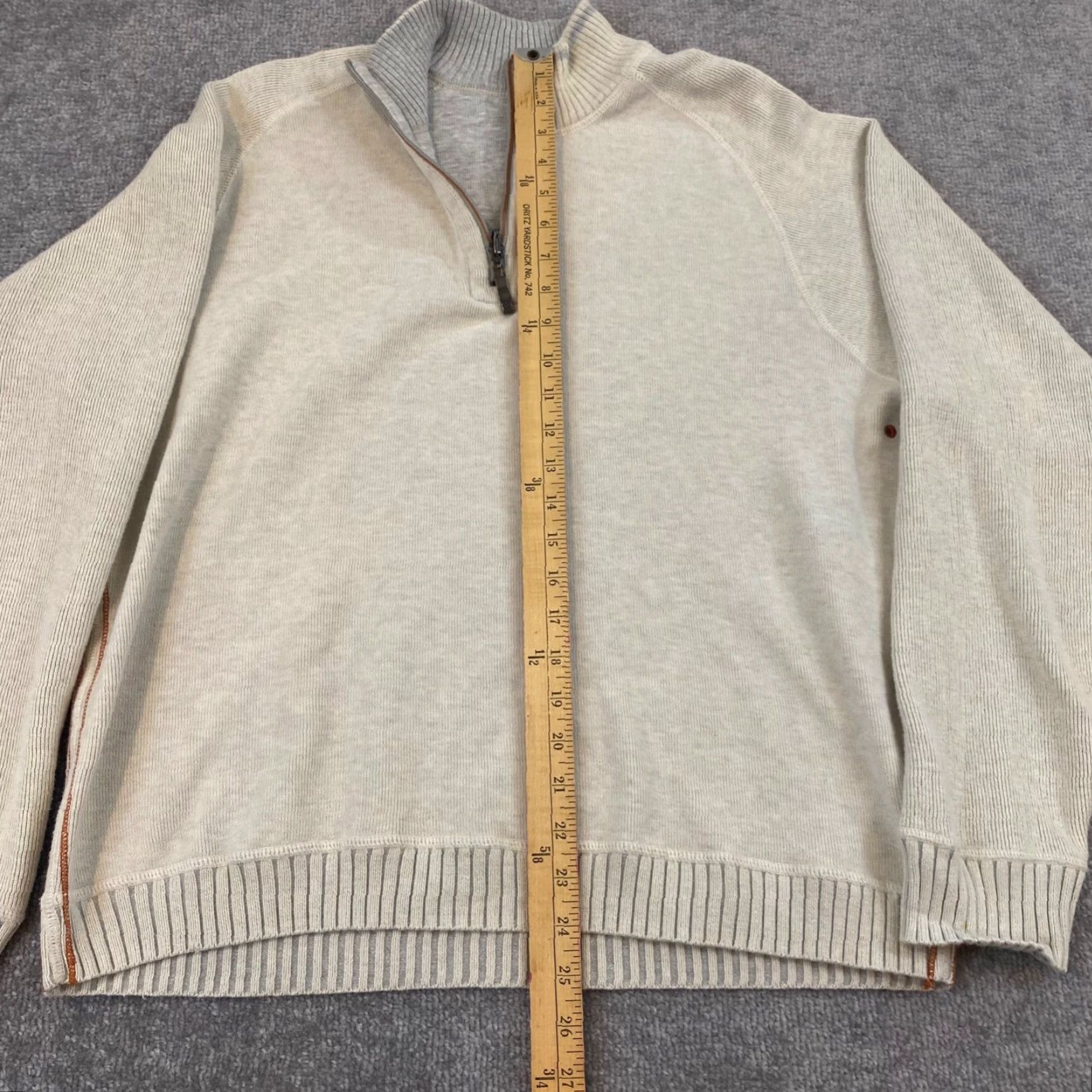 Tommy Bahama VINTAGE Tommy Bahama Sweater Mens M/L Cream Brown 1/4 Zip Pullover Swordfish Fish L/S Size US M / EU 48-50 / 2 - 6 Thumbnail