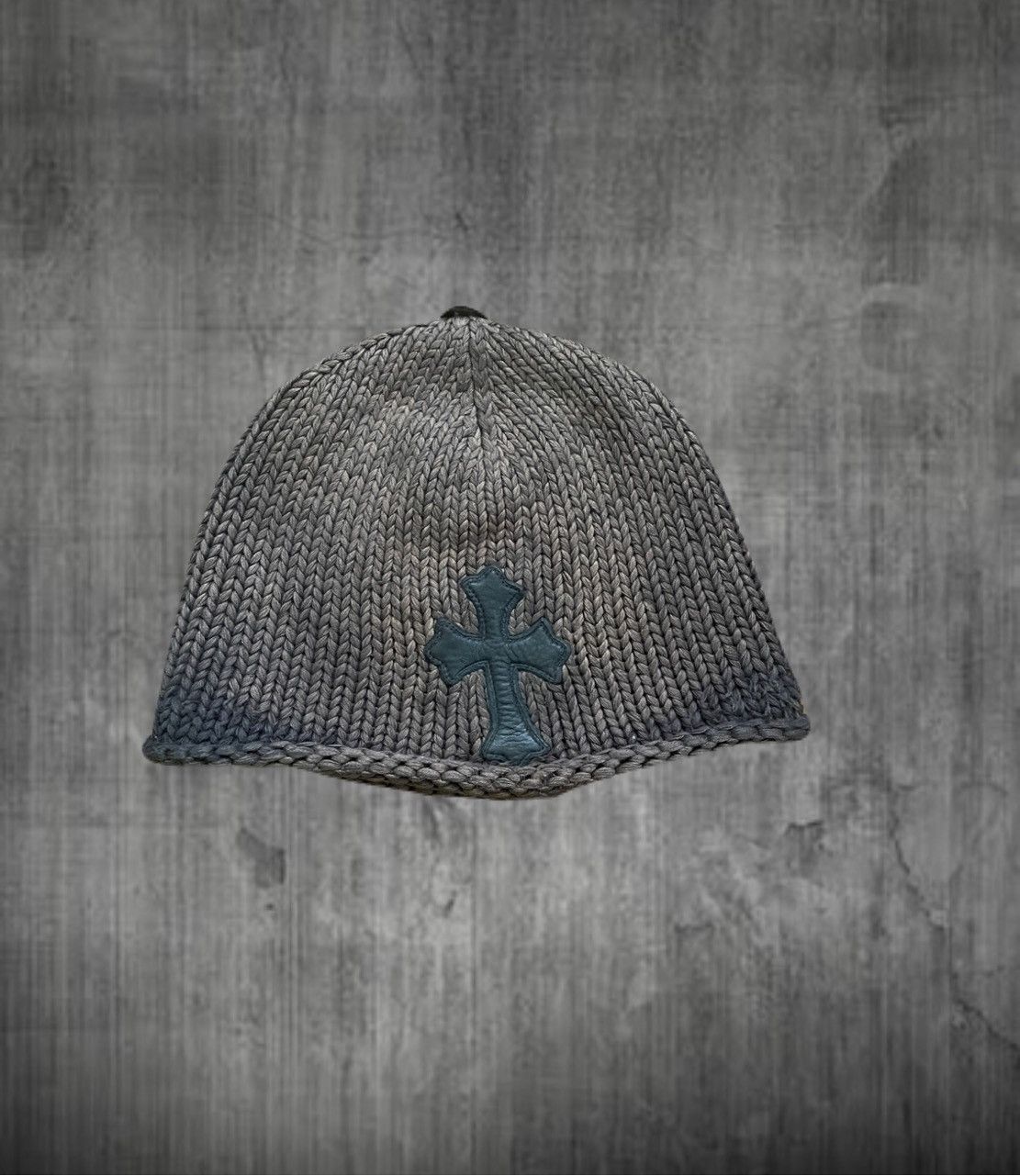 Rare Chrome hearts faded cross patch cashmere beanie