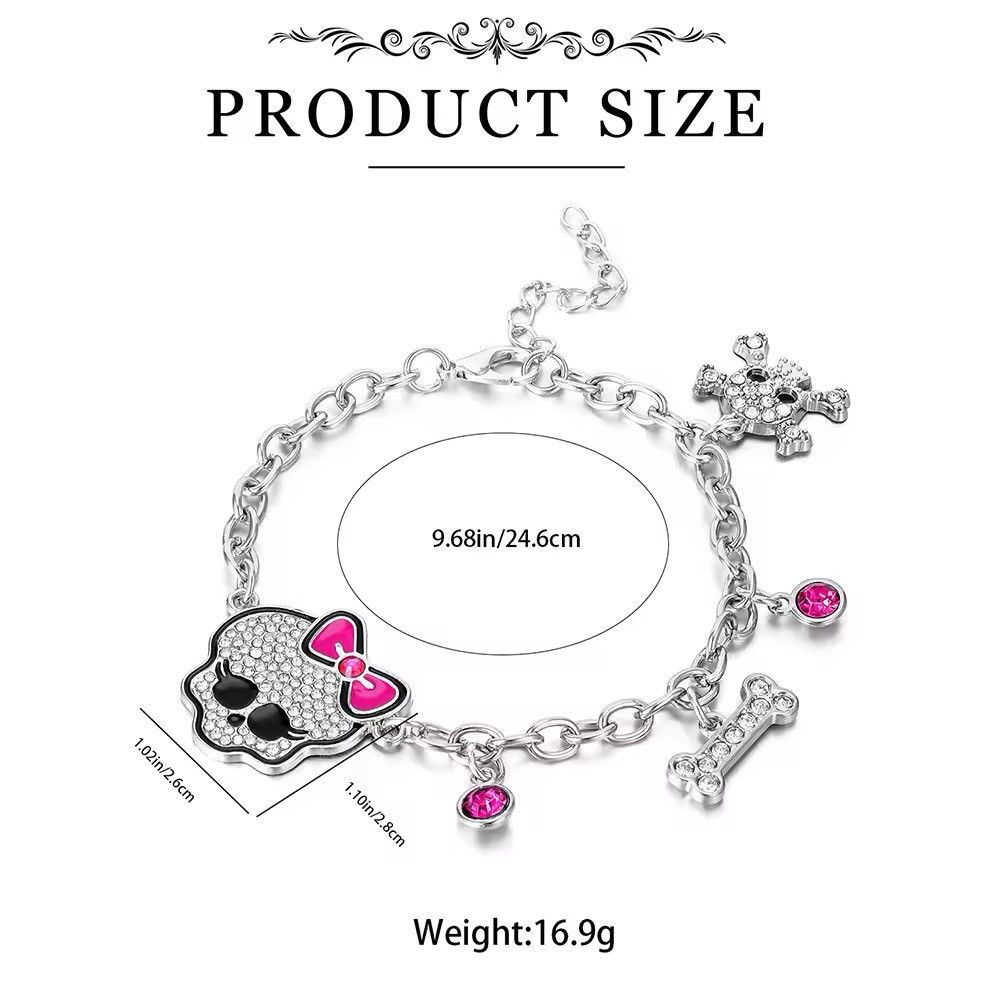 Japanese Brand × Vintage Pink Halloween Skeleton Charm Bracelet Size ONE SIZE - 2 Thumbnail