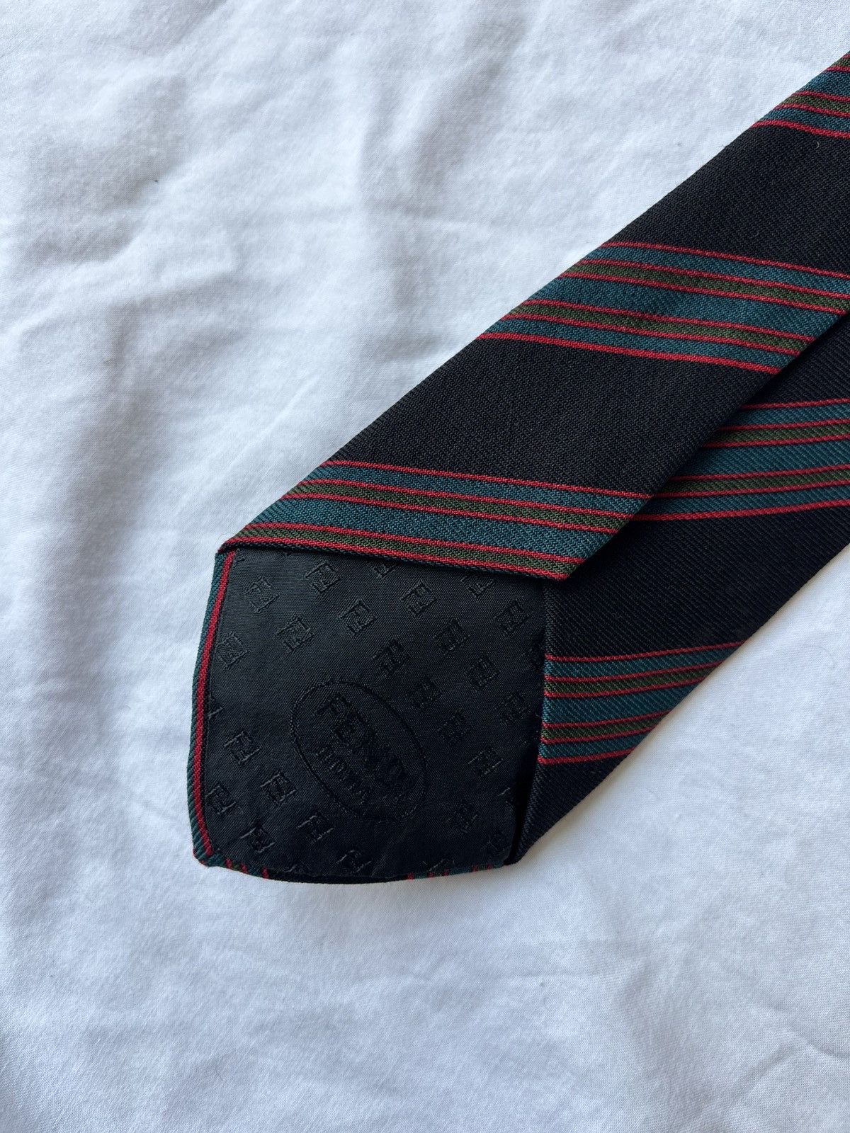 Fendi Vintage Fendi Roma Silk Stripe Tie - Italian Necktie Size ONE SIZE - 3 Thumbnail